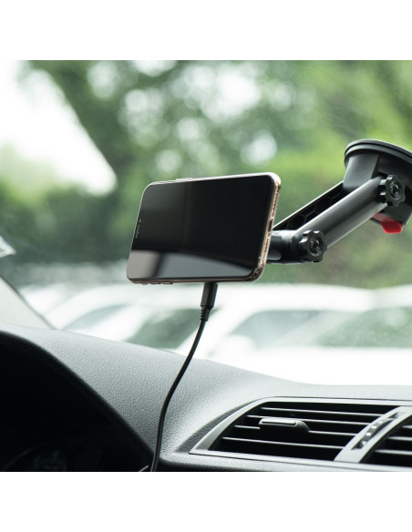 FORCELL Support voiture pour tableau de bord/verre avec charge par induction compatible avec MagSafe 15W HS2