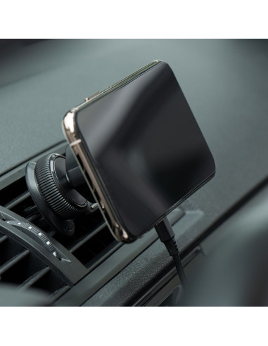 FORCELL Support voiture pour tableau de bord/verre avec charge par induction compatible avec MagSafe 15W HS2