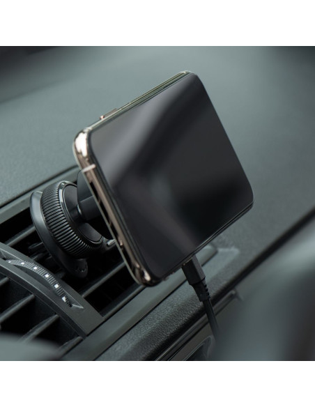 FORCELL Support voiture pour tableau de bord/verre avec charge par induction compatible avec MagSafe 15W HS2