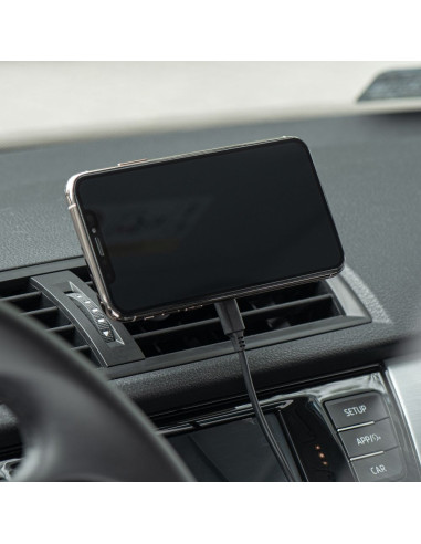 FORCELL Support voiture pour tableau de bord/verre avec charge par induction compatible avec MagSafe 15W HS2