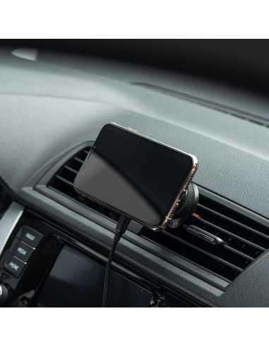 FORCELL Support voiture pour tableau de bord/verre avec charge par induction compatible avec MagSafe 15W HS2