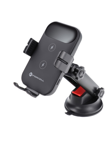 FORCELL Support voiture pour tableau de bord/verre avec charge par induction 15W HS4