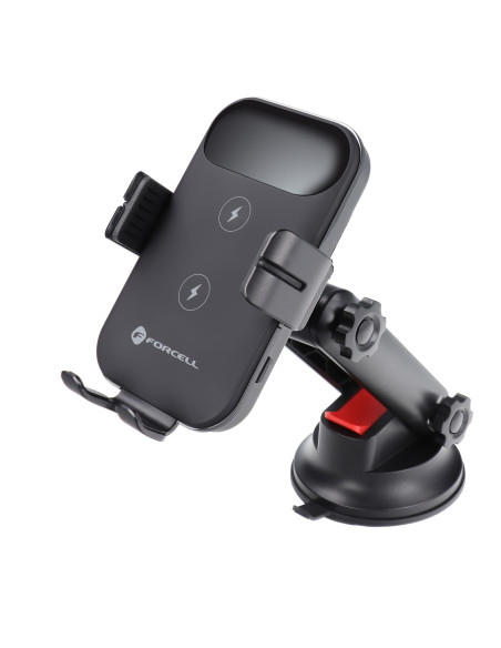 FORCELL Support voiture pour tableau de bord/verre avec charge par induction 15W HS4