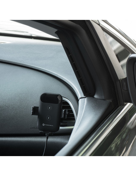 FORCELL Support voiture pour tableau de bord/verre avec charge par induction 15W HS4