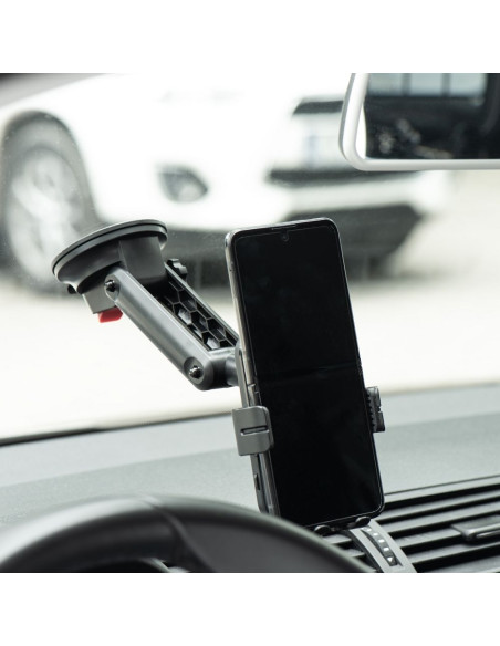 FORCELL Support voiture pour tableau de bord/verre avec charge par induction 15W HS4