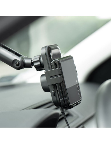FORCELL Support voiture pour tableau de bord/verre avec charge par induction 15W HS4