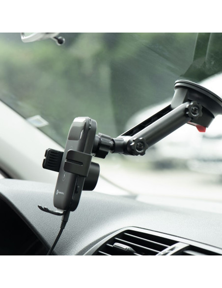 FORCELL Support voiture pour tableau de bord/verre avec charge par induction 15W HS4