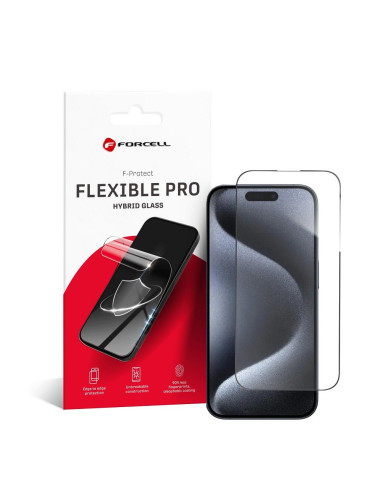 Verre hybride Forcell FLEXIBLE 5D Full Glue - APP iPhone 15 Pro NOIR