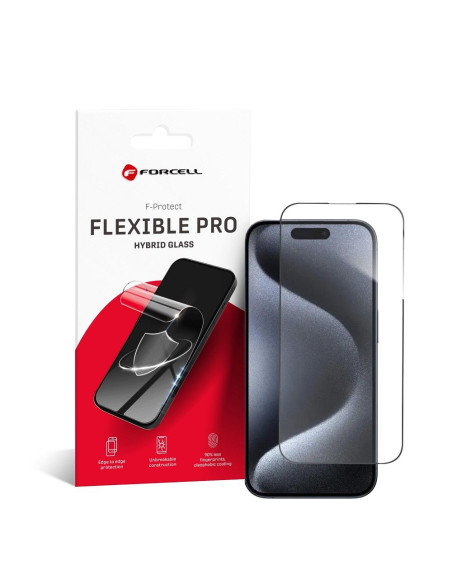 Verre hybride Forcell FLEXIBLE 5D Full Glue - APP iPhone 15 Pro NOIR