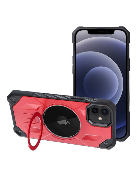 ARMOR MAG COVER Coque compatible avec MagSafe pour IPHONE 12 / 12 Pro rouge