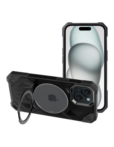 ARMOR MAG COVER Coque compatible avec MagSafe pour IPHONE 15 noir