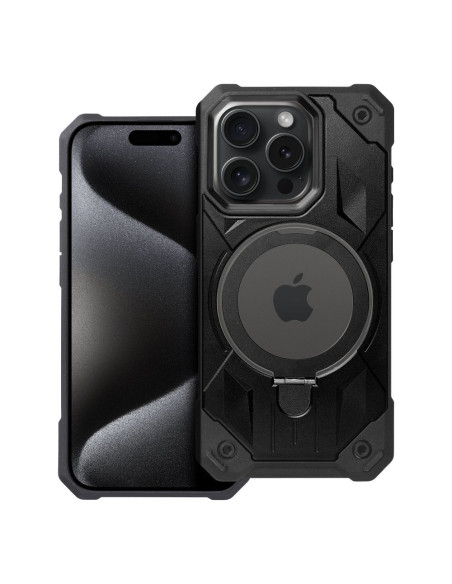 ARMOR MAG COVER Coque compatible avec MagSafe pour IPHONE 15 Pro noir