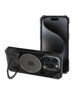ARMOR MAG COVER Coque compatible avec MagSafe pour IPHONE 15 Pro Max noir