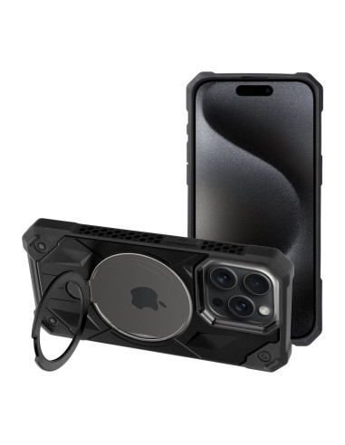 ARMOR MAG COVER Coque compatible avec MagSafe pour IPHONE 15 Pro Max noir