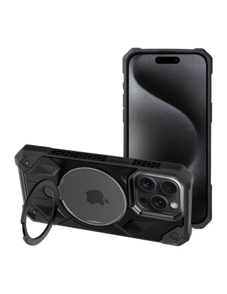 ARMOR MAG COVER Coque compatible avec MagSafe pour IPHONE 15 Pro Max noir