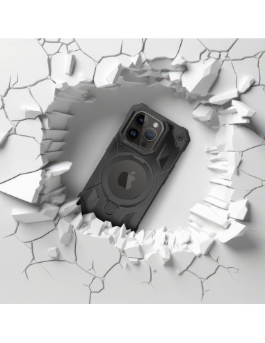 ARMOR MAG COVER Coque compatible avec MagSafe pour IPHONE 15 Pro Max noir