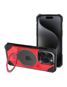 ARMOR MAG COVER compatible avec MagSafe pour IPHONE 15 Pro Max rouge