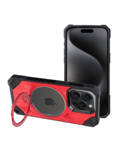 ARMOR MAG COVER compatible avec MagSafe pour IPHONE 15 Pro Max rouge