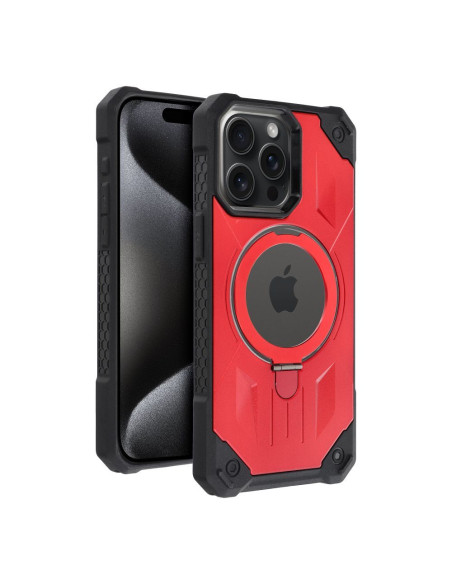 ARMOR MAG COVER compatible avec MagSafe pour IPHONE 15 Pro Max rouge