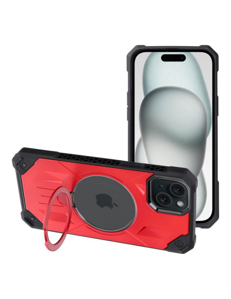 ARMOR MAG COVER compatible avec MagSafe pour IPHONE 15 Plus rouge