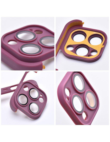 Coque MINI BUMPERS avec protection de l'îlot de la caméra pour IPHONE 15 Pro cerise