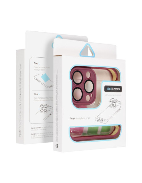 Coque MINI BUMPERS avec protection de l'îlot de la caméra pour IPHONE 15 Pro cerise