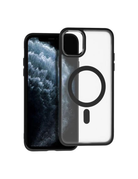 COUVERTURE MAG MATTE compatible avec MagSafe pour IPHONE 11 Pro Max noir