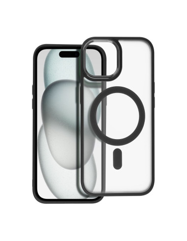 MATTE MAG COVER Coque compatible avec MagSafe pour IPHONE 15 noir