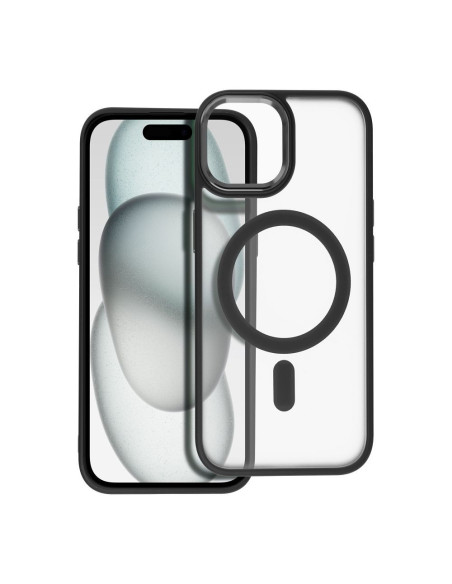 MATTE MAG COVER Coque compatible avec MagSafe pour IPHONE 15 noir
