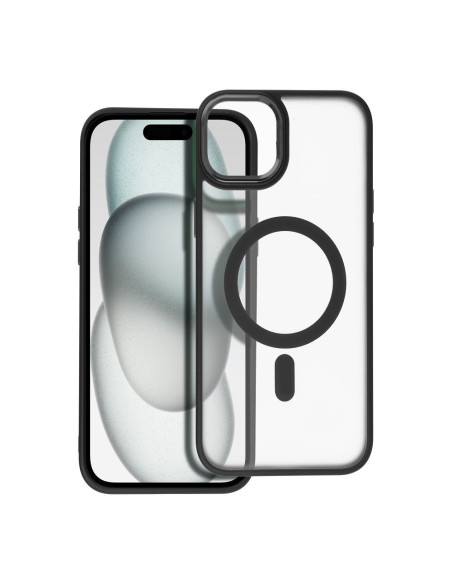MATTE MAG COVER Coque compatible avec MagSafe pour IPHONE 15 Plus noir