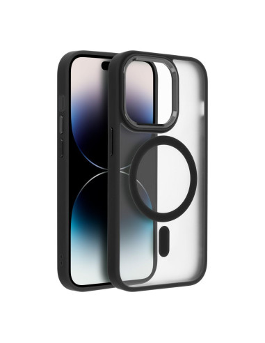 MATTE MAG COVER Coque compatible avec MagSafe pour IPHONE 15 Plus noir
