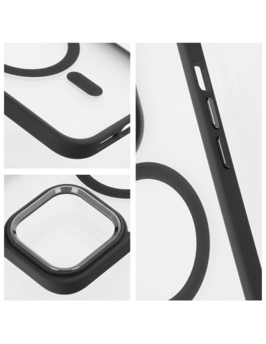 MATTE MAG COVER Coque compatible avec MagSafe pour IPHONE 15 Plus noir