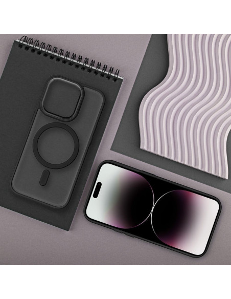 Coque MAG MATTE compatible avec MagSafe pour IPHONE 12 Pro Max noir
