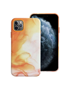 COUVERTURE MAG EN CUIR compatible avec MagSafe pour IPHONE 11 Pro Max Coque orange