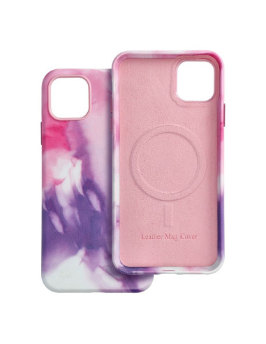 Coque MAG COVER en cuir compatible avec MagSafe pour IPHONE 11 Pro Max purple splash