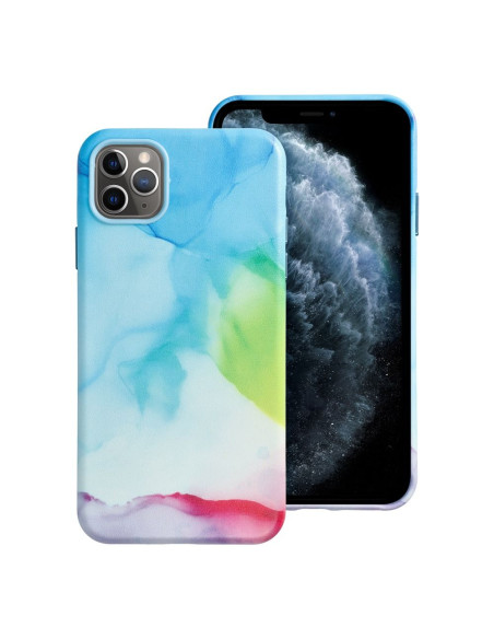 COUVERTURE MAG en CUIR compatible avec MagSafe pour IPHONE 11 Pro Max colour splash