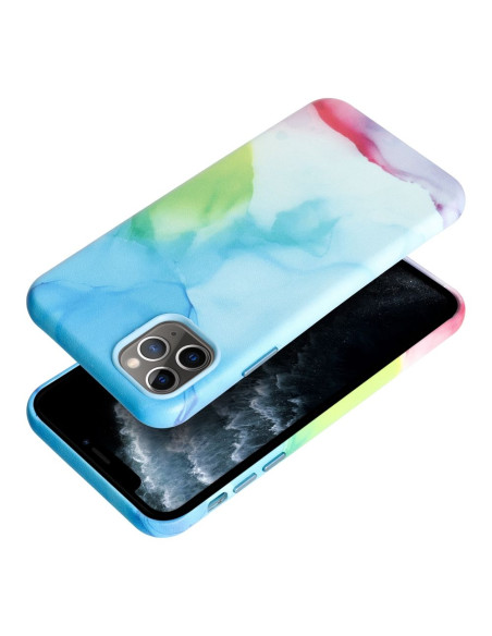 COUVERTURE MAG en CUIR compatible avec MagSafe pour IPHONE 11 Pro Max colour splash