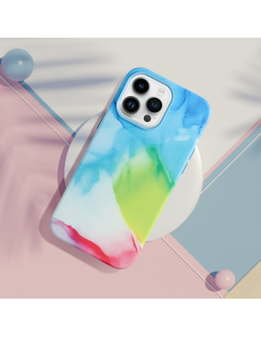 COUVERTURE MAG en CUIR compatible avec MagSafe pour IPHONE 11 Pro Max colour splash