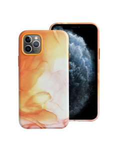 COUVERTURE MAG EN CUIR compatible avec MagSafe pour IPHONE 11 Pro Coque orange