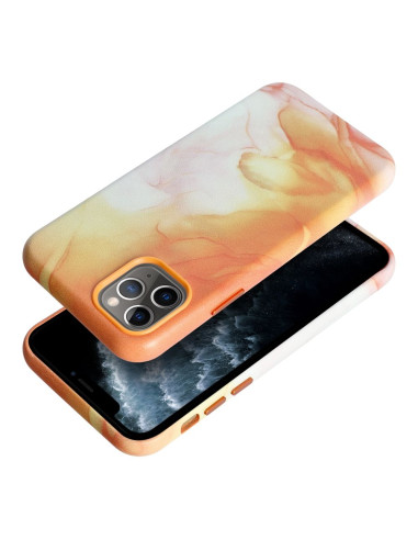 COUVERTURE MAG EN CUIR compatible avec MagSafe pour IPHONE 11 Pro Coque orange
