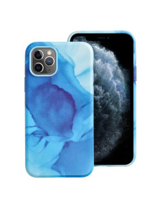 Coque MAG COVER en cuir compatible avec MagSafe pour IPHONE 11 Pro bleu splash