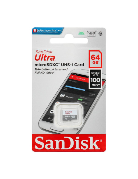 Carte mémoire SANDISK ULTRA micro SDXC 64GB 100MB/s class 10