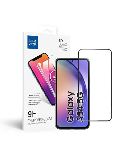 VERRE TREMPE Blue Star 5D - SAM A54 5G (full glue) NOIR