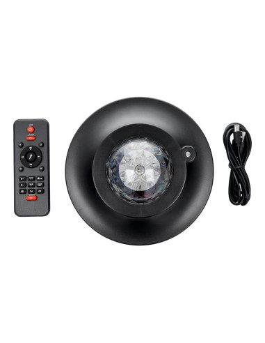 Projecteur LED / Disco star avec haut-parleur bluetooth + télécommande + USB BTM0504 / HD-SPL noir
