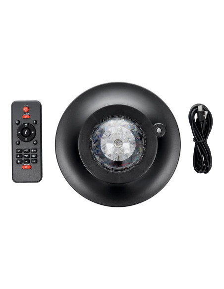 Projecteur LED / Disco star avec haut-parleur bluetooth + télécommande + USB BTM0504 / HD-SPL noir