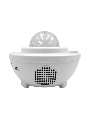 Projecteur LED / Disco star avec haut-parleur bluetooth + télécommande + USB BTM0504-B / HD-SPL blanc