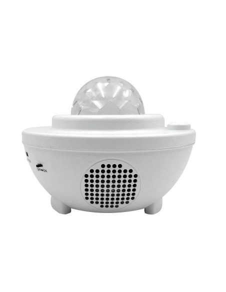 Projecteur LED / Disco star avec haut-parleur bluetooth + télécommande + USB BTM0504-B / HD-SPL blanc