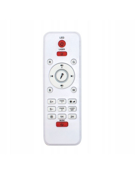 Projecteur LED / Disco star avec haut-parleur bluetooth + télécommande + USB BTM0504-B / HD-SPL blanc