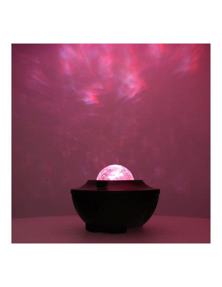 Projecteur LED / Disco star avec haut-parleur bluetooth + télécommande + USB BTM0504-B / HD-SPL blanc