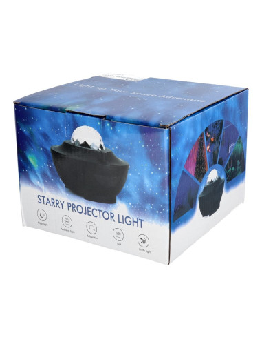 Projecteur LED / Disco star avec haut-parleur bluetooth + télécommande + USB BTM0504-B / HD-SPL blanc